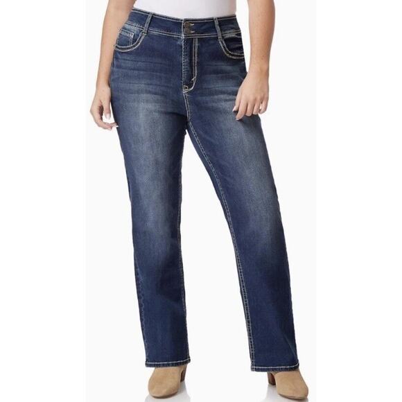 WALLFLOWER LUSCIOUS CURVY FIT INSTA STRETCH BOOTCUT JEANS 20 SHORT NWT - Picture 1 of 10